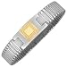Jewelry : Zoppini Stainless Steel Stretch Bracelet w/Square 18K Gold Plate