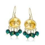 8.20ct t.w. Citrine, Turquoise Bead Dangle Earrings. Earwire Earrings