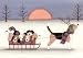 Christmas cards: Sled ride with beagle family / Lynch folk art