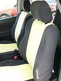 IMAGE OF Exact Seat Covers, SC2 V1/C11, 2002-2007 Scion XA and XB Custom Front and Back Seat Covers, Black and Yellow Velour