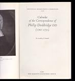 Calendar of the correspondence of Philip Doddridge DD (1702-1751)