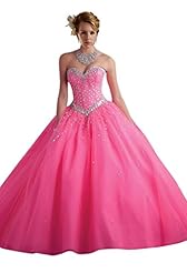 Crystal Sequined Crystals  Tulle  Ball Gown Quinceanera Dress 
