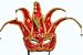 Jester Mardi Gras Mask Venetian Glitter Party Mask Red