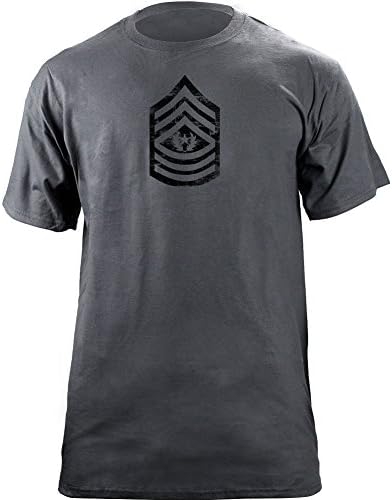 Vintage Army E-9 Command Sergeant Major Rank Veteran T-Shirt (2XL, Grey)