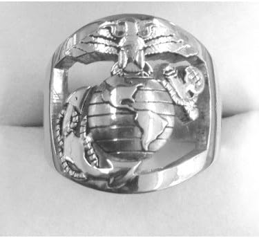 Continuum Sterling Silver USMC Men's Ring with Open Back EGA Plain MR10