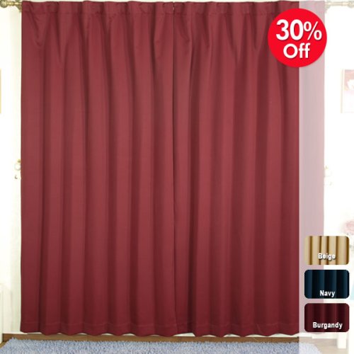 Embossed Thermal Insulated Blackout Curtain 84L-1Set-BURGANDY