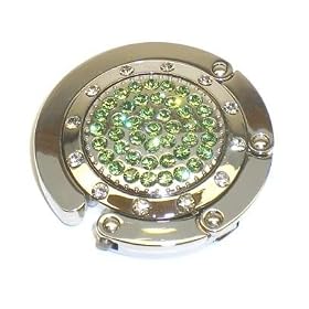 Green Crystal Folding Purse Hook Handbag Hanger