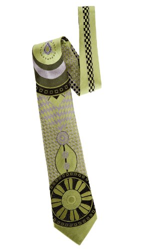 Mosiac Woven Tie in lime