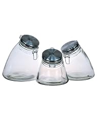Amici Slope Glass Storage Jars, Set of 3 by Amici