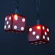Set of 10 Casino Royal Funky Red Playing Dice Christmas Lights - Green Wire
