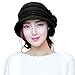 SIGGI Womens Black Vintage Wool Felt Cloche Bucket Hat Winter Fall Packable