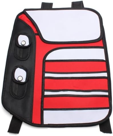 Feelmaker3D Jump Style Cartoon Comics Backpack Schoolbag (Red)