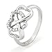 Sz 4 Sterling Silver Cubic Zirconia Infinity & Heart Symbol CZ Wedding Band Ring