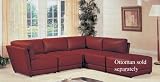 Sectional Sofa Button Tufted Design Red Bonded Leather