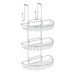 Wenko 3318810100 Bad-H�ngeregal - 3 abnehmbare Ablagen, 2 Haken, Chrom, 28 x 51 x 27.3 cm