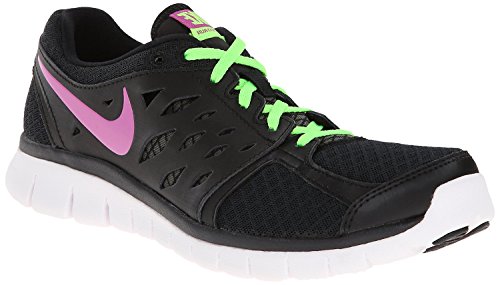 Womens Nike Flex 2013 Run Running Shoe Black/Flash Lime/White/Club Pink