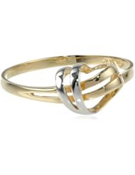 14k Two-Tone Gold Heart Ring, Size 7