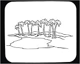 Mouse Pad with Africa, water, black and white, Egypt, picture, vista, panorama, trees, Middle East, scene, desert, oasis, landscape