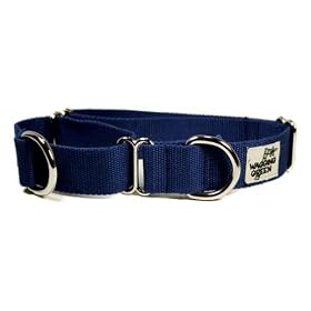Designer Dog Collar - Bamboo Twilight Martingale Dog Collar - Blue - Large - Made in USA