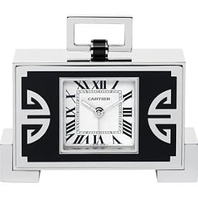 Cartier China Inspiration Desk Clock Palladium Finish by Cartier