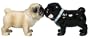 Westland Giftware Mwah Magnetic Pugs Salt and Pepper Shaker Set, 2-1/2-Inch