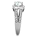 Marimor Jewelry 2.95 Carat Halo Cubic Zirconia Stainless Steel Engagement Ring Band Women's Size 5-10