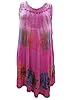 Pink Women's Tie Dye Caftan Tank Dresses Cover Up