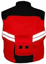 MOTORCYCLE SCOOTER Red Reflective Visibility Vest
