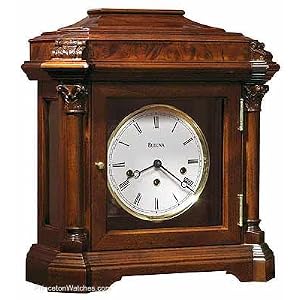 Bulova Charleroi Chiming 8 Day Key-Wind Mantel Clock - Windsor Cherry Finish