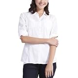 Doublju Womens Long Sleeve Dress Shirt WHITE (WS001)