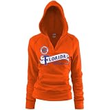 Florida Gators Ladies Orange Rugby Distressed Deep V-neck Hoody Sweatshirt -