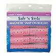 Soft 'N Style 1-1/4" Pink Jumbo Magnetic Snap-On Roller (8 Per Bag) (Pack of 6 bags)