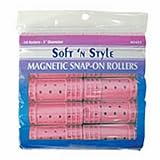 Soft 'N Style 1-1/4" Pink Jumbo Magnetic Snap-On Roller (8 Per Bag) (Pack of 6 bags)