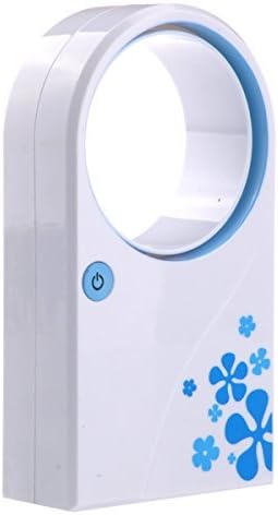 Shinysnail USB Powered Leaf Bladeless Mini Air Condition Desktop Cooling Fan with Stand Blue