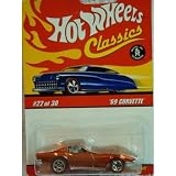 Hot Wheels 1969 Corvette Stringray Classics Series 3 #22 Red Line Scattered Chrome 1 64...