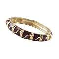 S-Bar Enamel Bangle Bracelet - Brown