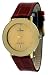 Le Chateau #955M-9 Men's Gold Tone Elegant Leather Strap Domed Crystal Watch