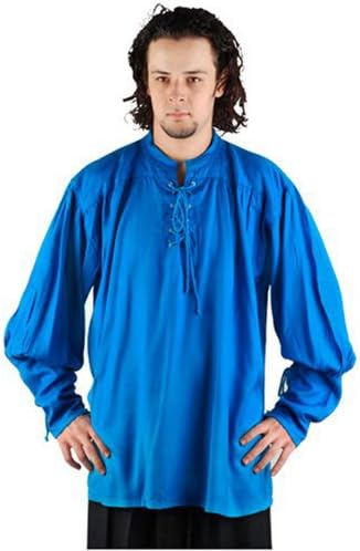 Pirate Buccaneer Renaissance Medieval Costume Shirt (XX-Large, Hawaiin Ocean)
