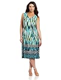 Danny & Nicole Women's Plus-size Jacket Over Dress, Teal, 20 Large