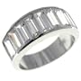 Emerald Cuts Band - Sterling Silver Cz Right Hand Ring