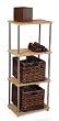Four Tier Tower Shelf with Metal in Cherry and Chrome Finish