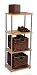 Four Tier Tower Shelf with Metal in Cherry and Chrome Finish