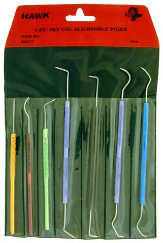6 1/2'' ASSORTED CURETTES PICK 7-PIECE TOOL SET