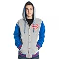 Superman Letterman Mens Gray Hoody