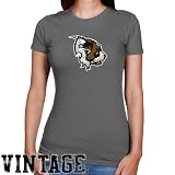 NCAA Siena Saints Ladies Charcoal Distressed Logo Vintage Slim Fit T-shirt