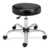 Hon MTS01EA11 Medical Exam Stool,w/o Back,24-1/4 in.x27-1/4 in.x17-1/4-22 in.,BK