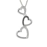 FOJO's Black Diamond Triple Heart Pendant (.06 ct. tw.)