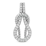 14k .29 Dwt Diamond White Gold Rope Love Knot Charm - JewelryWeb