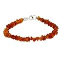 Sterling Silver .925 Genuine Amber Stone Chip Bracelet