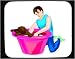 Decorated Mouse Pad with body, washtub, individuals, individual, humans, person, huma...